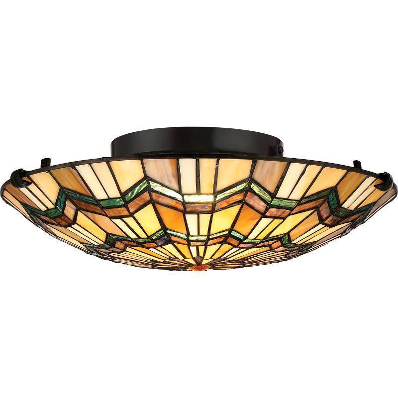 Alcott Tiffany Flush Ceiling Light by Elstead Lighting