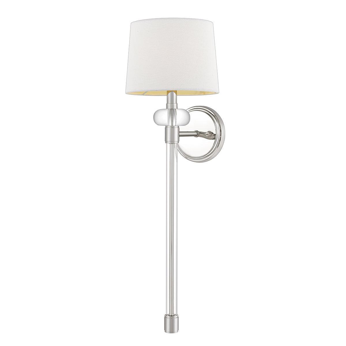 quoizel barbour 1 light nickel wall light white shade
