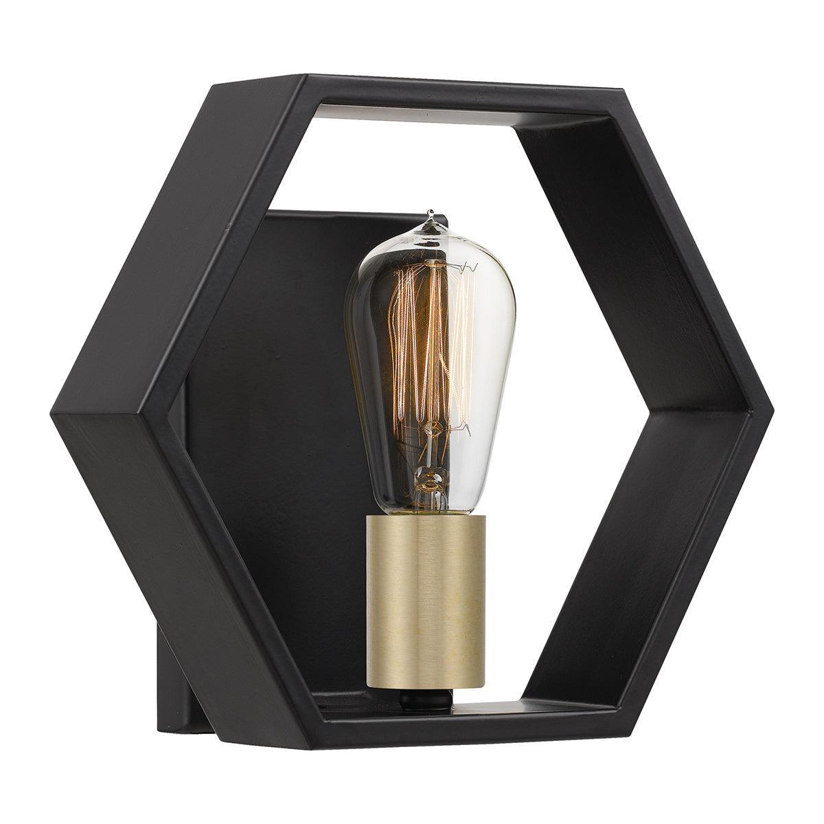 quoizel bismarck 1 light black wall light