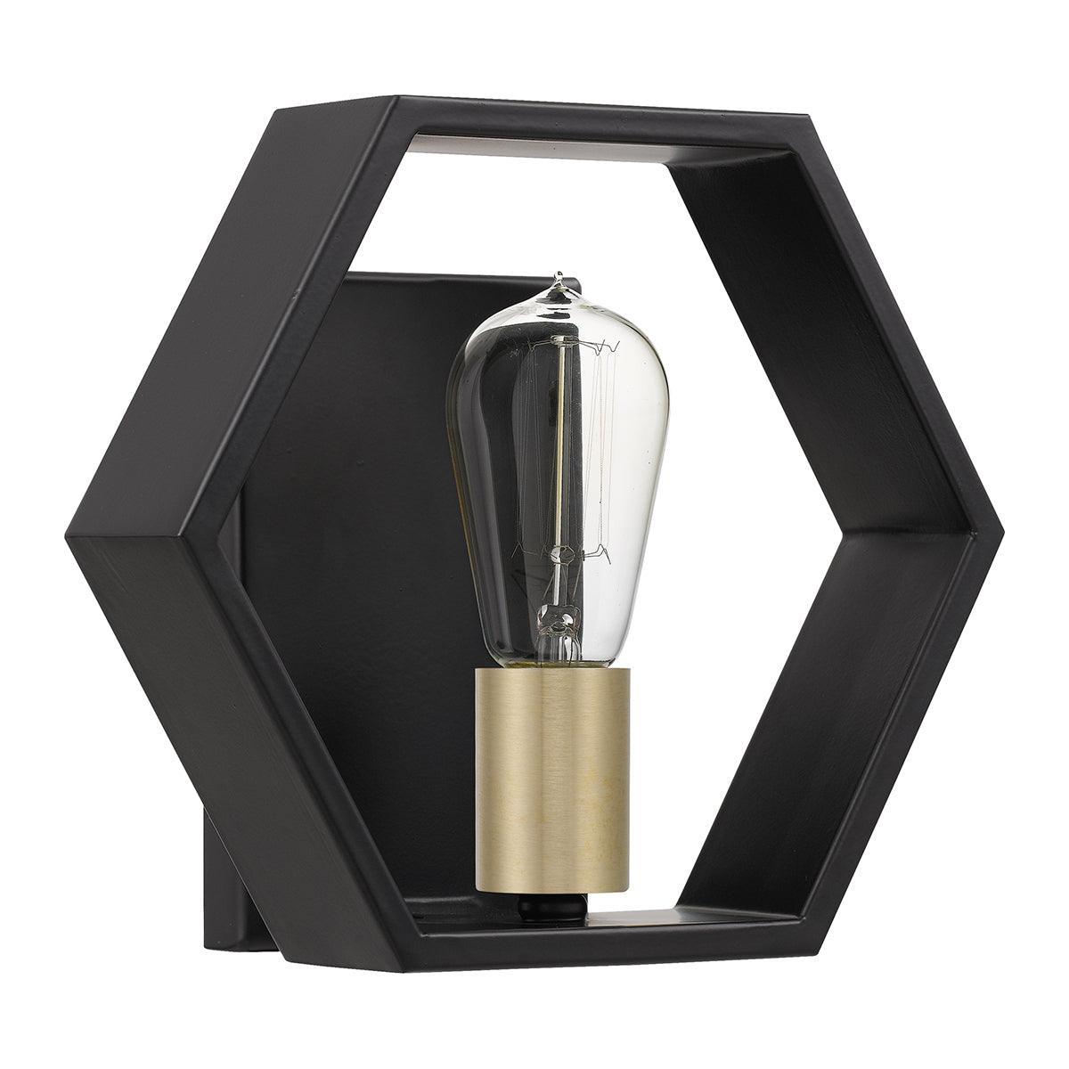 quoizel bismarck 1 light black wall light Detailed Close Up