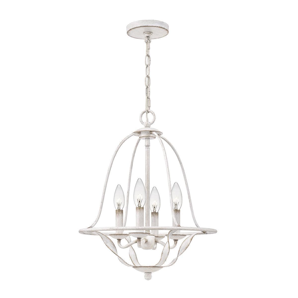 Quoizel Bradbury 4 Light Antique White Ceiling Pendant-Ceiling Pendant Lights-Elstead Lighting-1-Tiffany Lighting Direct