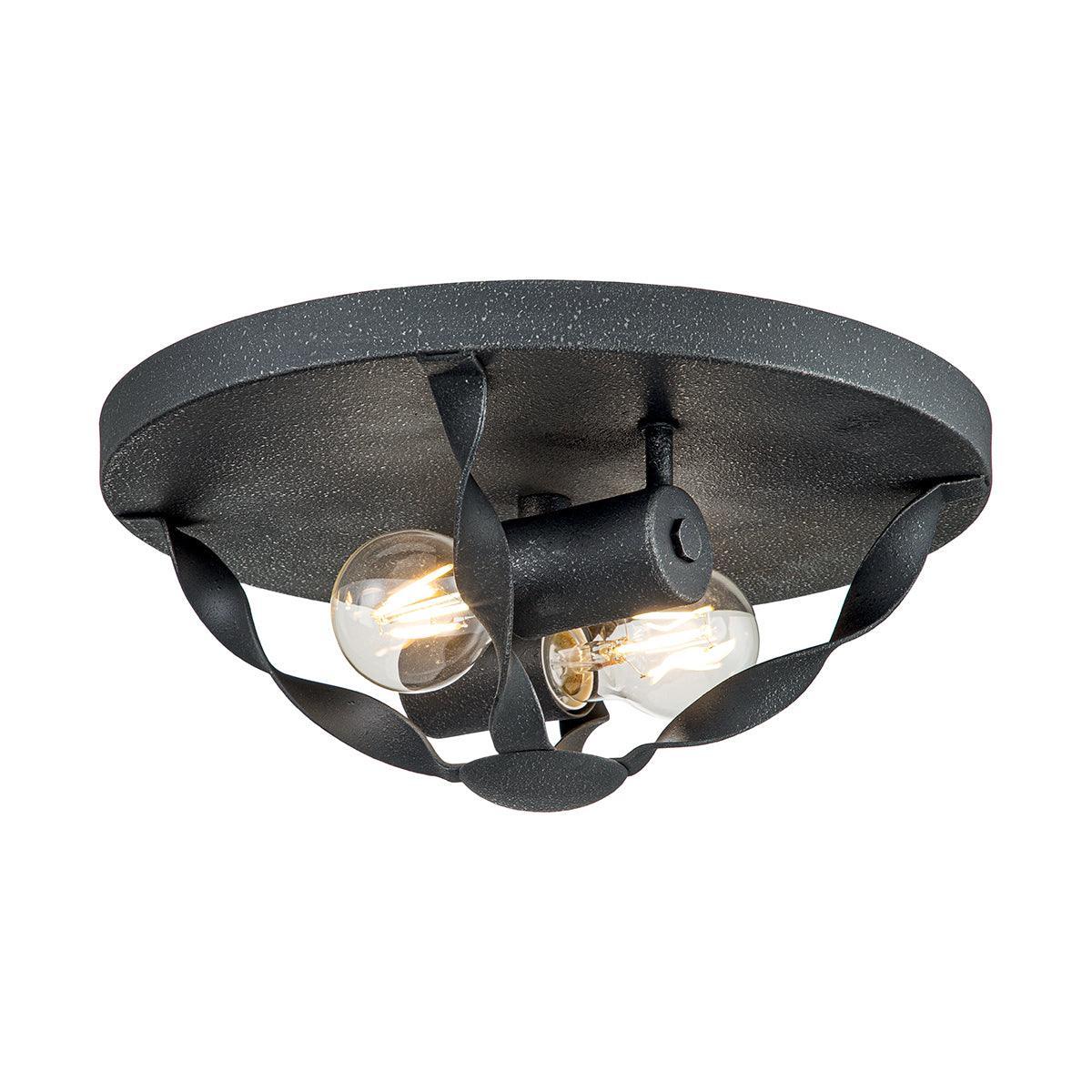 Quoizel Bradbury 2 Light Grey Living Room Flush Ceiling Mount Image 1