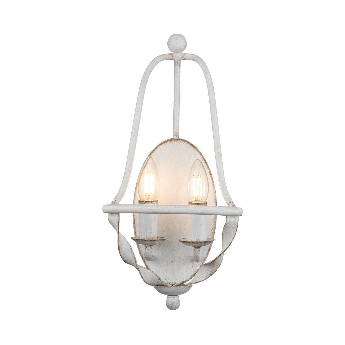 quoizel bradbury 2 light white wall light