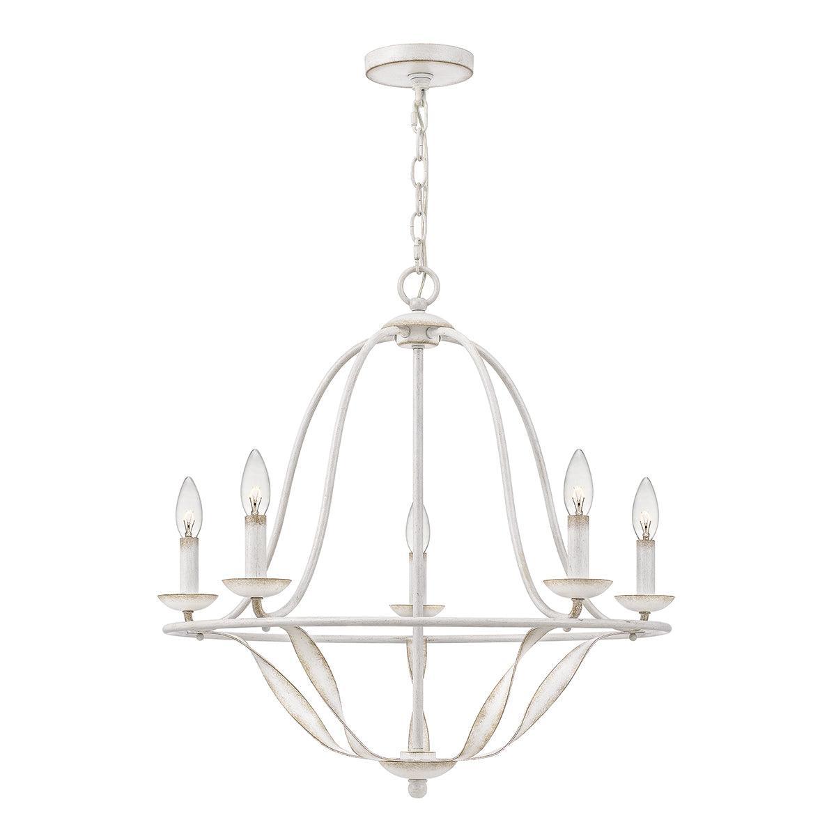 Elstead Lighting Quoizel Bradbury 5 Light White Chandelier-Elstead Lighting-1-Tiffany Lighting Direct