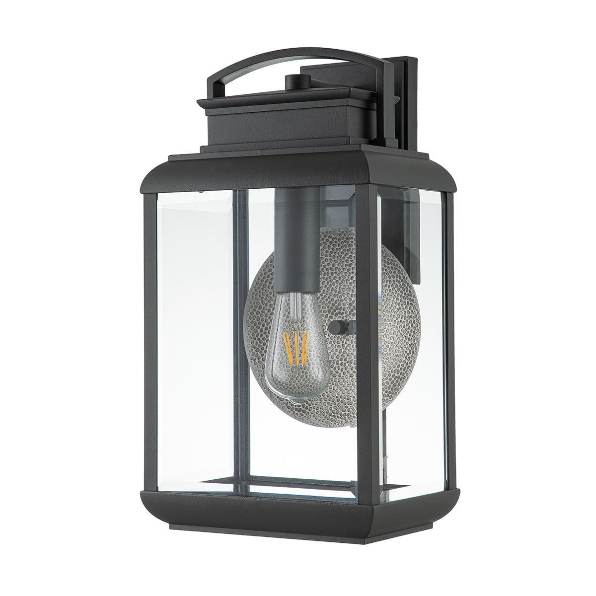 quoizel byron 1 light large grey outdoor wall lantern Close Up LED Bulb