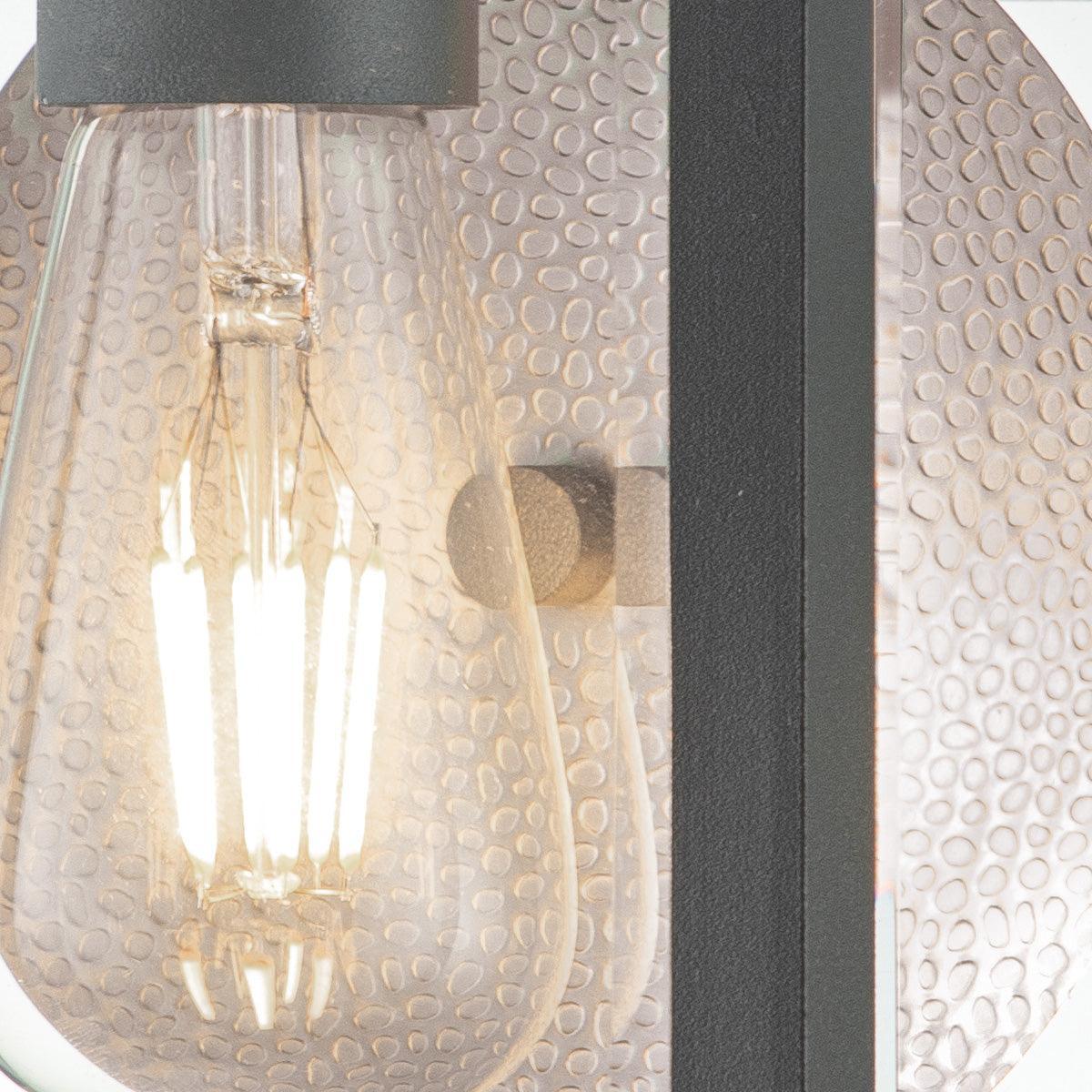 quoizel byron 1 light medium pewter outdoor wall lantern Close Up