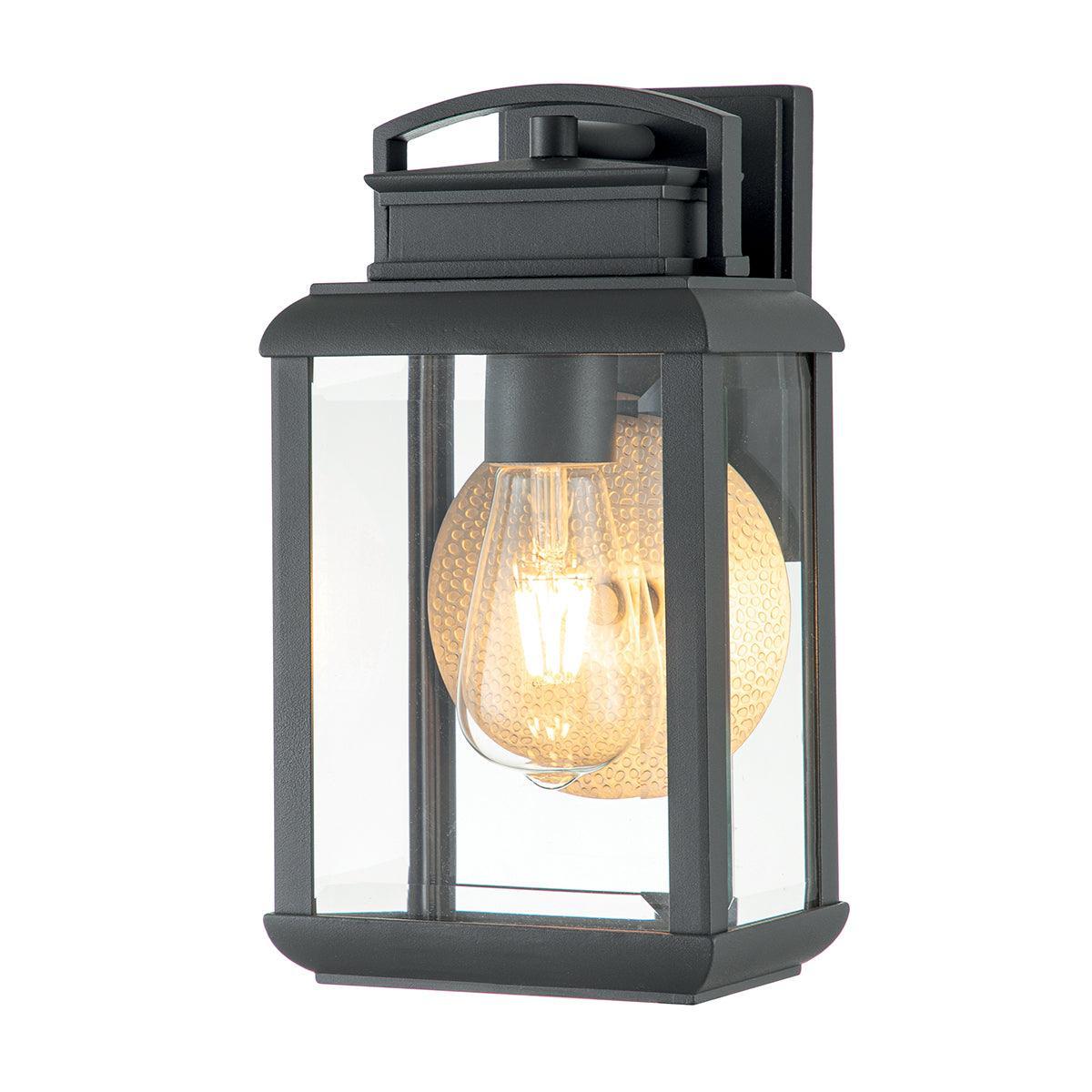 quoizel byron 1 light small graphite outdoor wall lantern