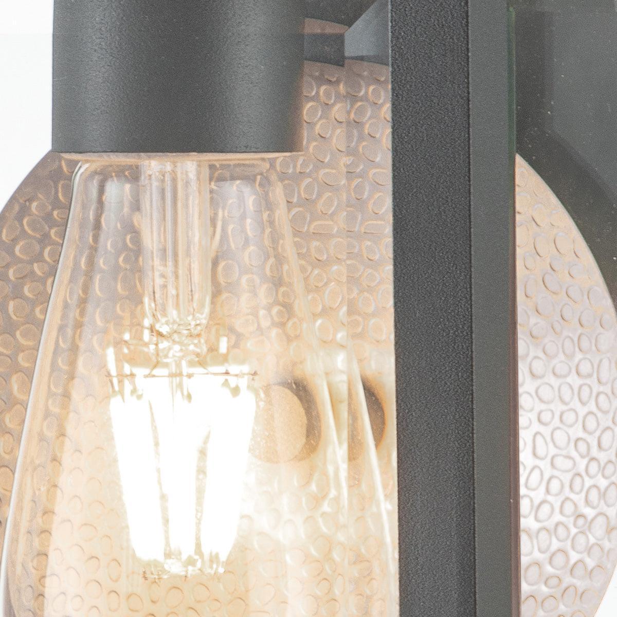 quoizel byron 1 light small graphite outdoor wall lantern Close Up
