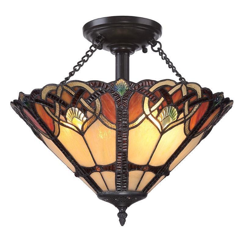 Cambridge Semi Flush Tiffany Ceiling Light