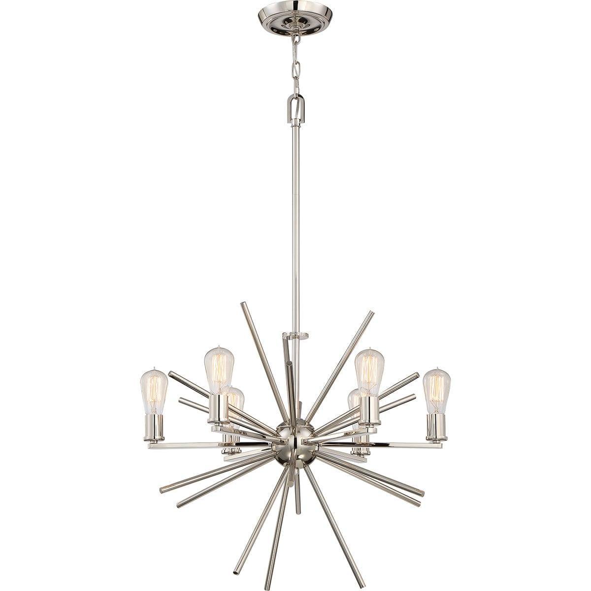 Quoizel Uptown Carnegie 6 Light Chandelier - Imperial Silver-Elstead Lighting-1-Tiffany Lighting Direct