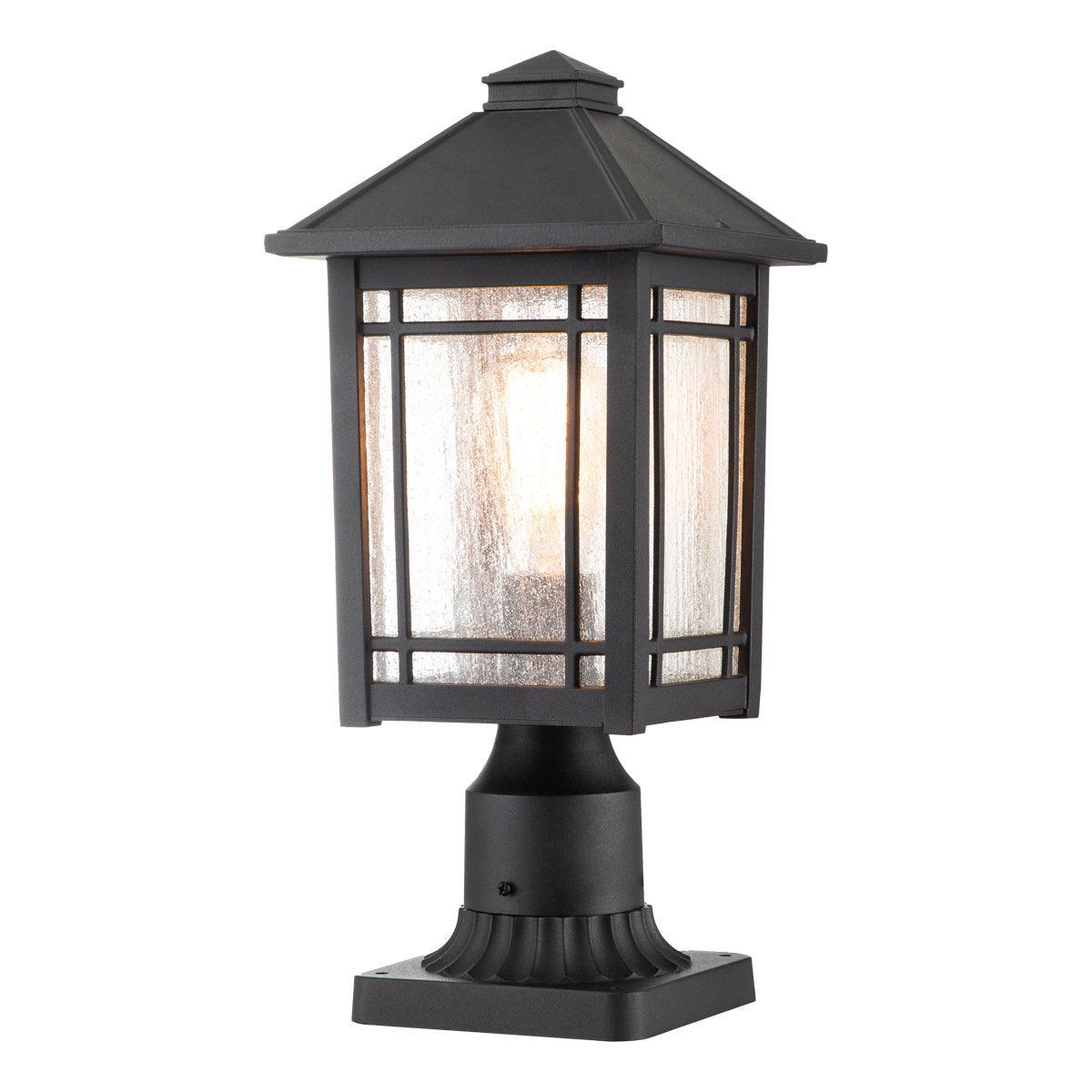 quoizel cedar point 1 light black outdoor pedestal