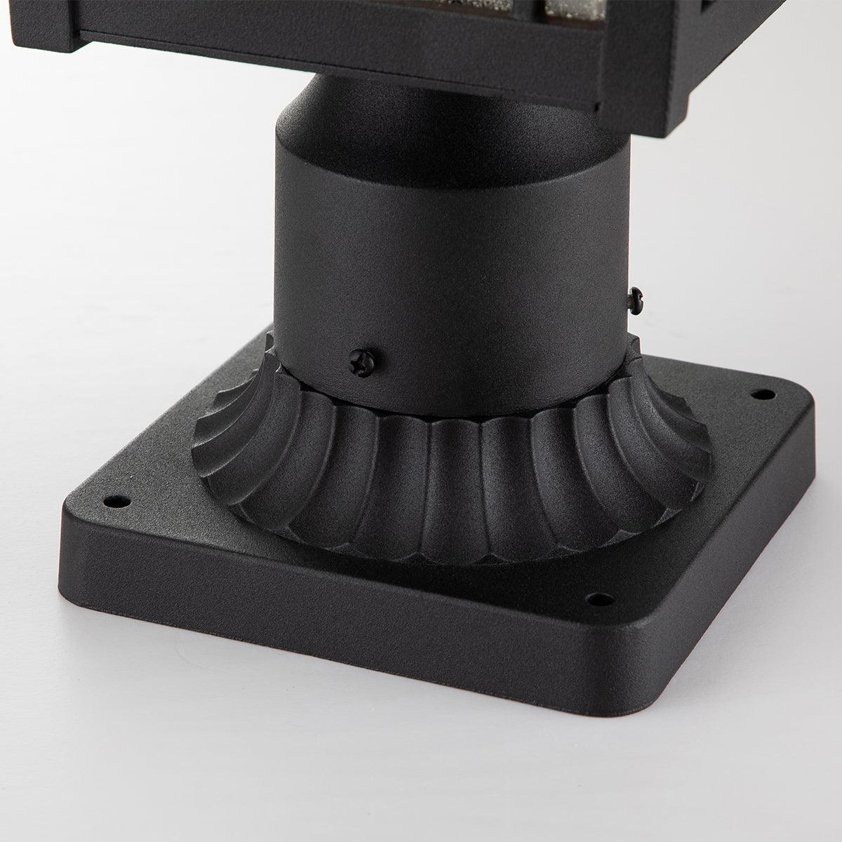 quoizel cedar point 1 light black outdoor pedestal Detailed Close Up