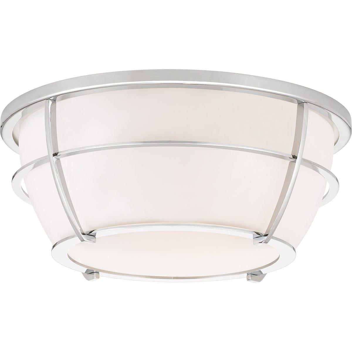 quoizel chance 2 light flush chrome bathroom ceiling light