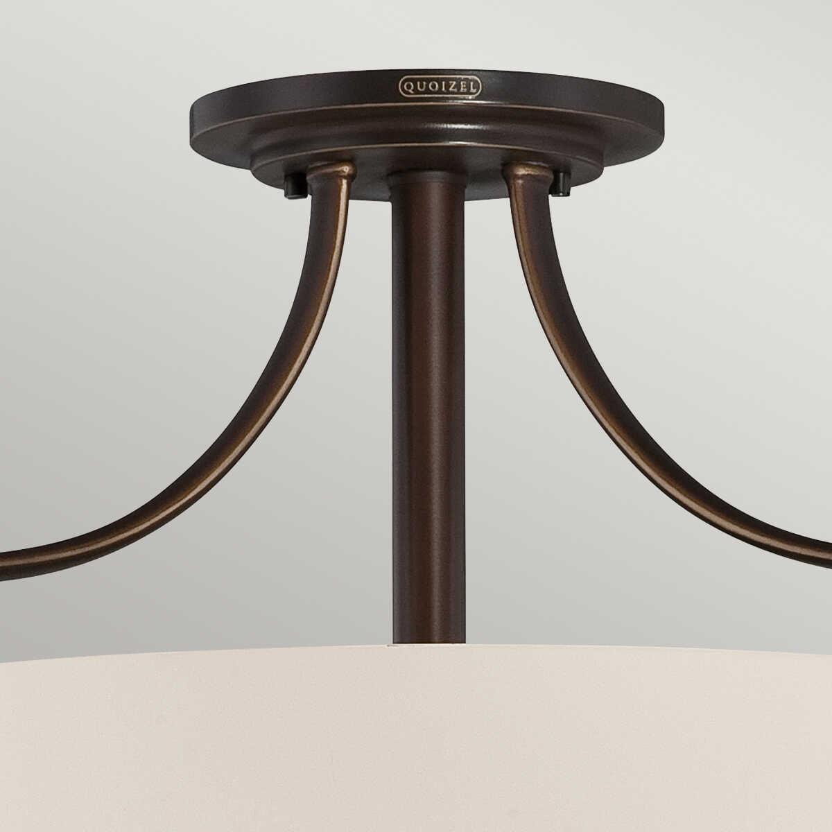 Quoizel Chantilly 3 Light Bronze Semi-Flush Mount Ceiling Light Hallway close up