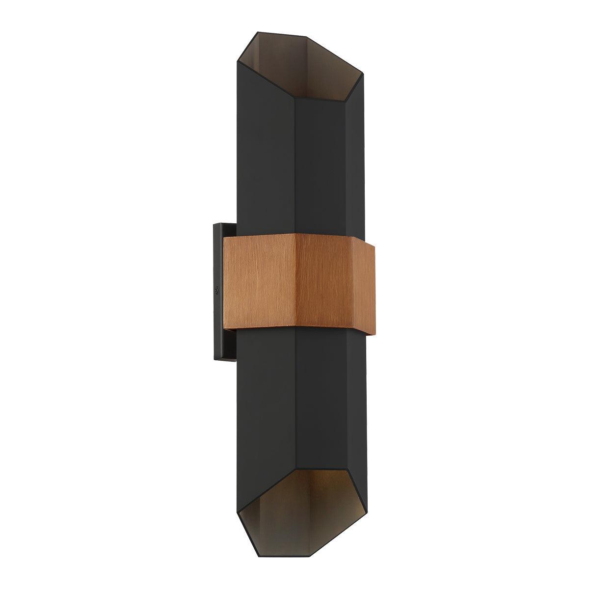 quoizel chasm large led outdoor wall lantern black wood