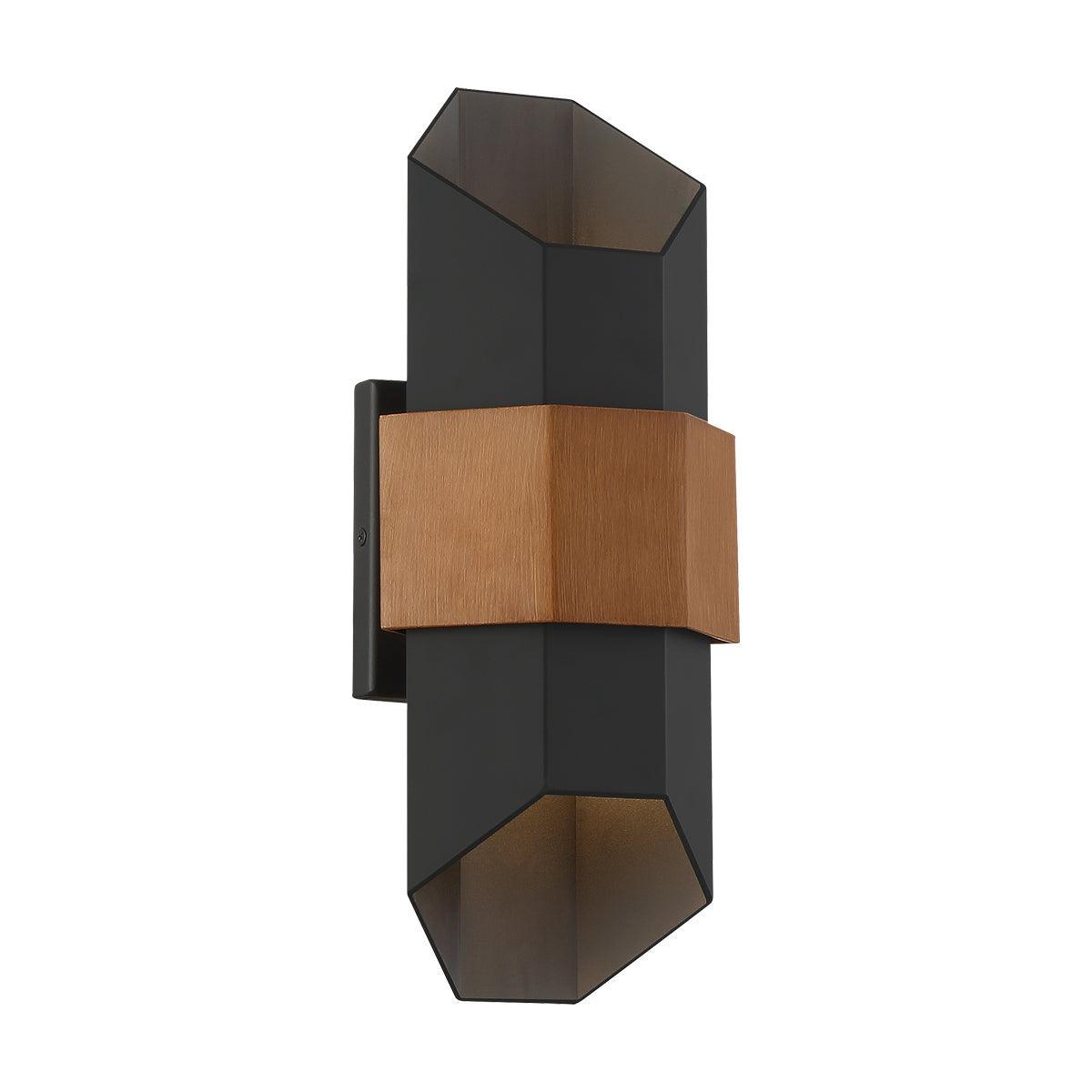 quoizel chasm medium led outdoor wall lantern black wood
