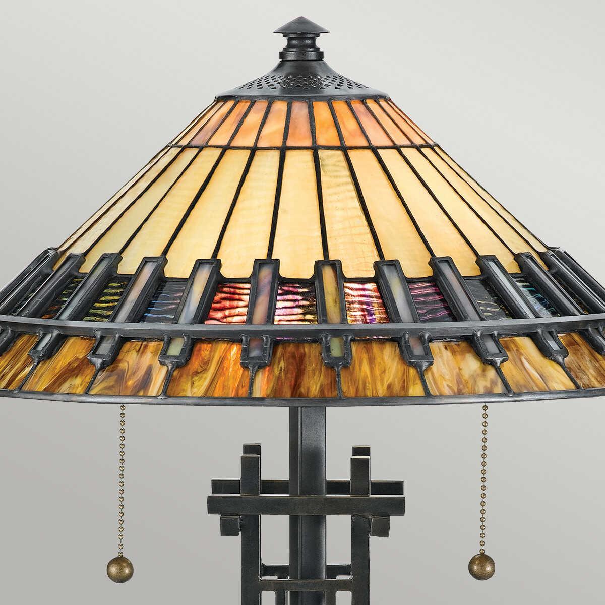 quoizel tiffany chastain large table lamp Detailed Close Up