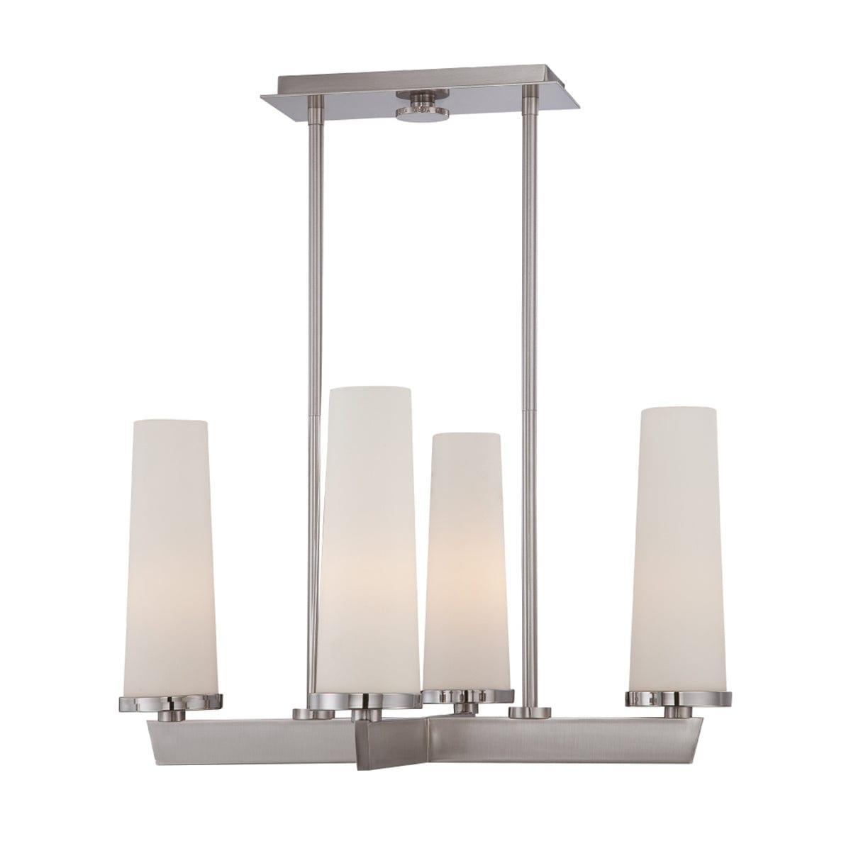 Quoizel Chelsea Loft 4 Light Chandelier - Brushed Nickel-Elstead Lighting-1-Tiffany Lighting Direct