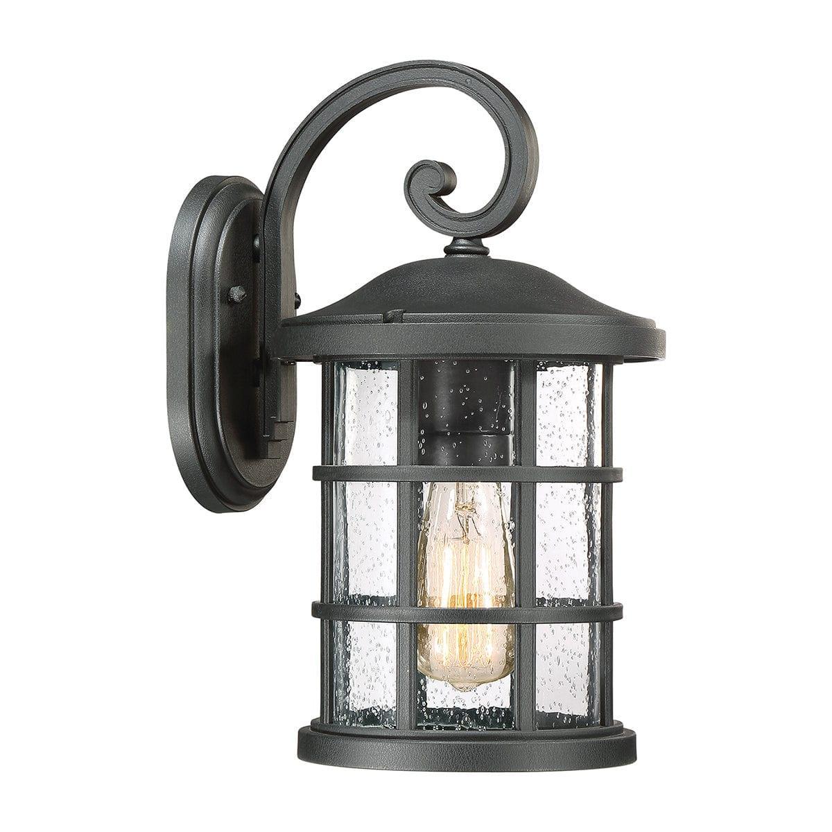 quoizel crusade 1 light medium black outdoor wall lantern