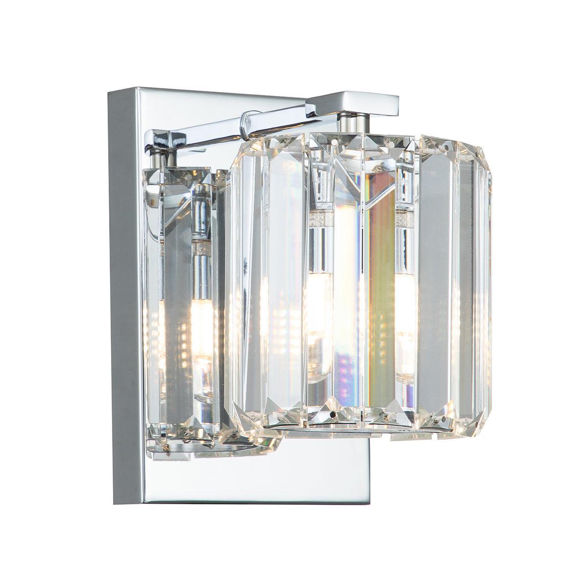quoizel divine chrome bathroom wall light crystal glass