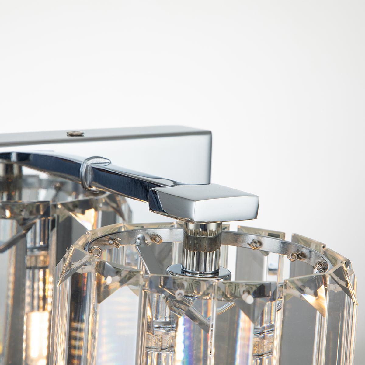 quoizel divine chrome bathroom wall light crystal glass Close Up