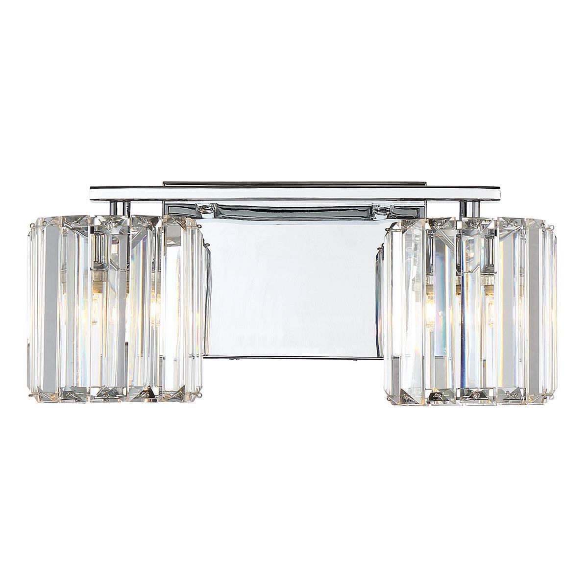 quoizel divine 2 light chrome bathroom wall light