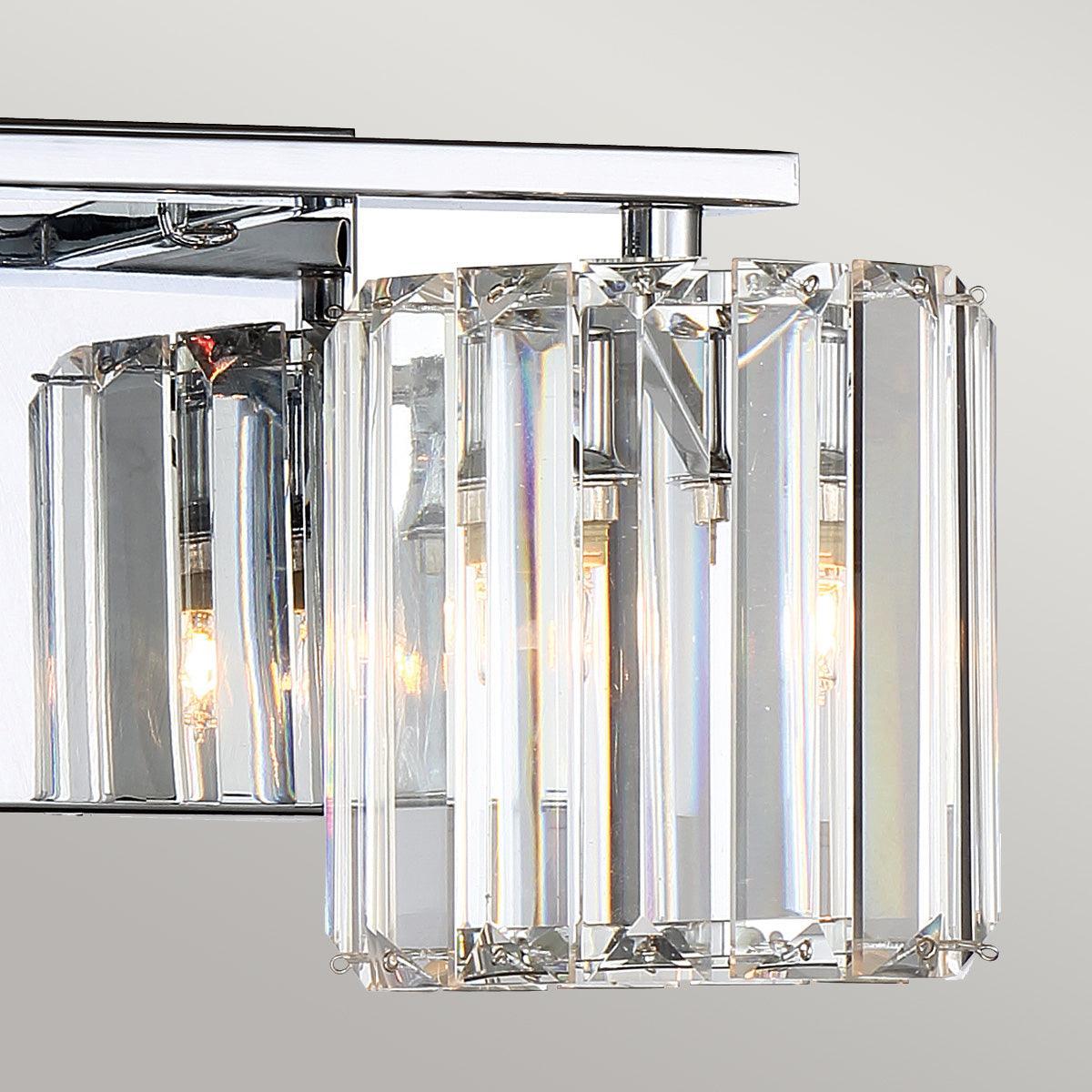 quoizel divine 2 light chrome bathroom wall light Close Up