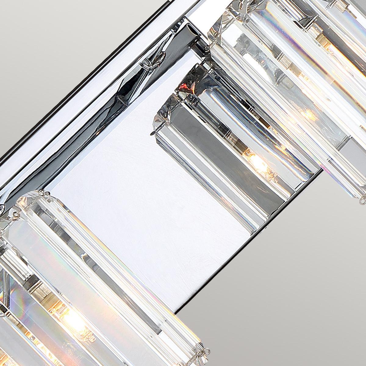 quoizel divine 2 light chrome bathroom wall light Detailed Close Up