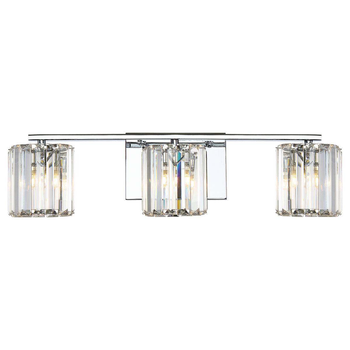 quoizel divine 3 light chrome bathroom wall light