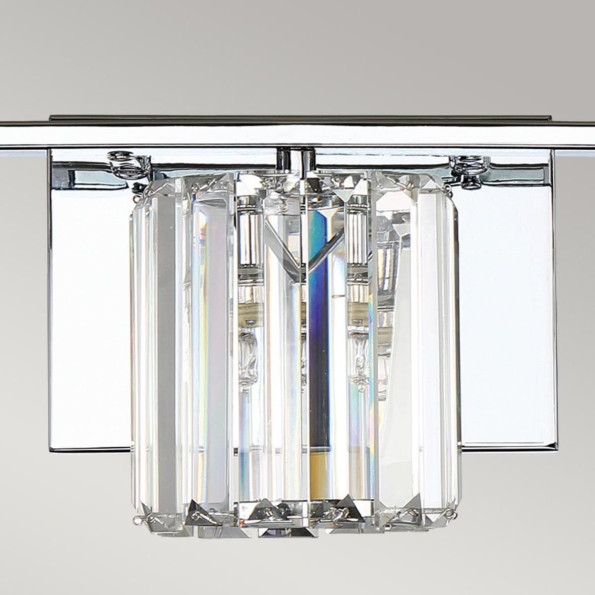 quoizel divine 3 light chrome bathroom wall light Close Up