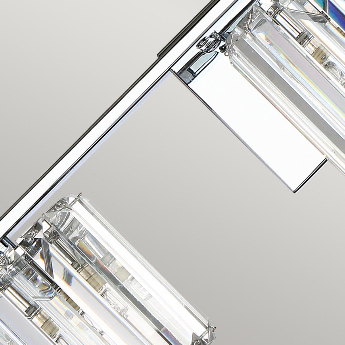 quoizel divine 3 light chrome bathroom wall light Detailed Close Up