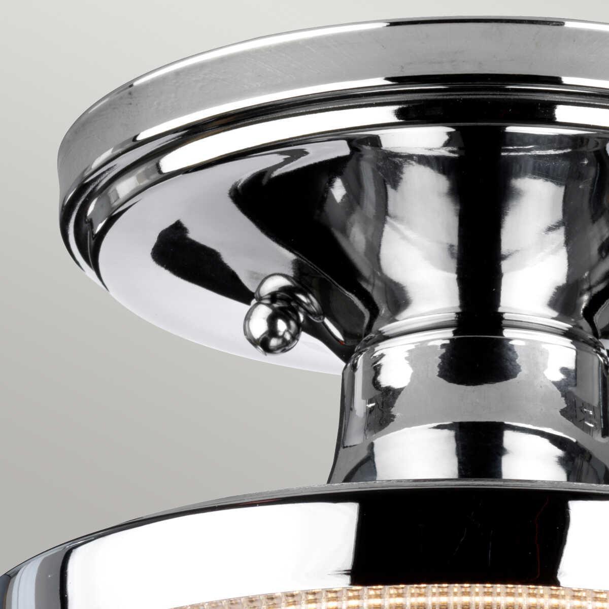 quoizel dublin semi flush polished chrome bathroom light Close Up LED Bulb