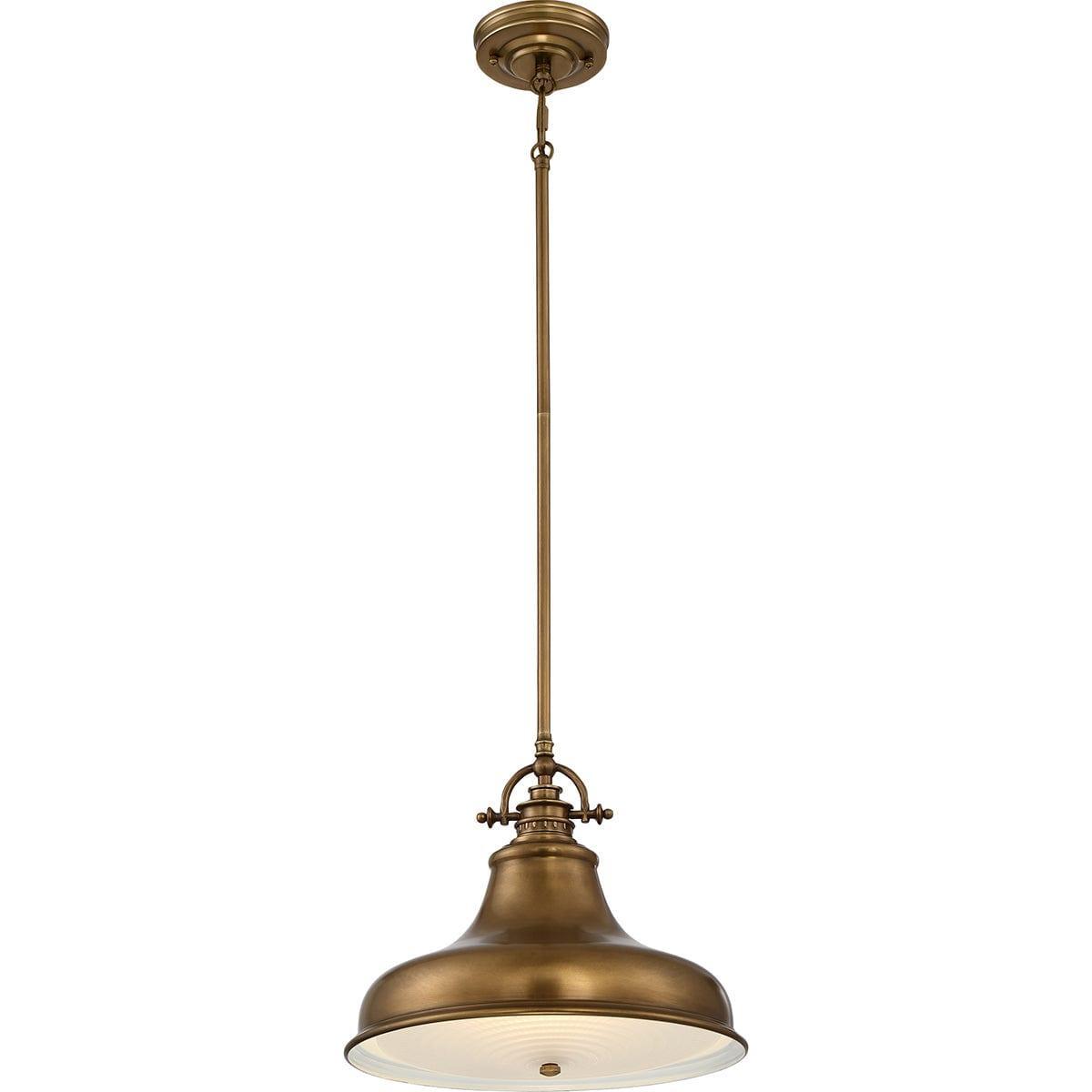 Quoizel Emery 1 Light Medium Brass Ceiling Pendant Light-Ceiling Pendant Lights-Elstead Lighting-1-Tiffany Lighting Direct