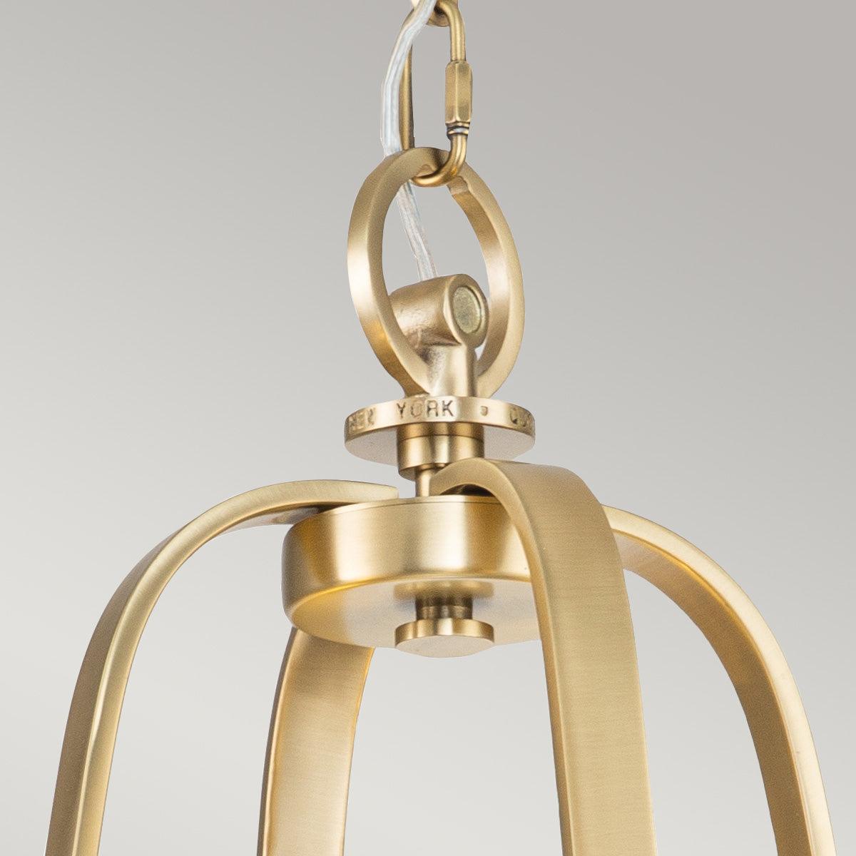 Quoizel Uptown Gotham 4 Light Brass Chandelier - Cream Shades-Elstead Lighting-2-Tiffany Lighting Direct