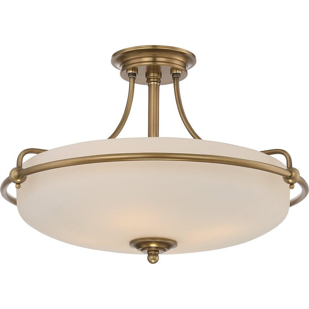Quoizel Griffin 4 Light Semi-Flush Brass Ceiling Light Living room Image