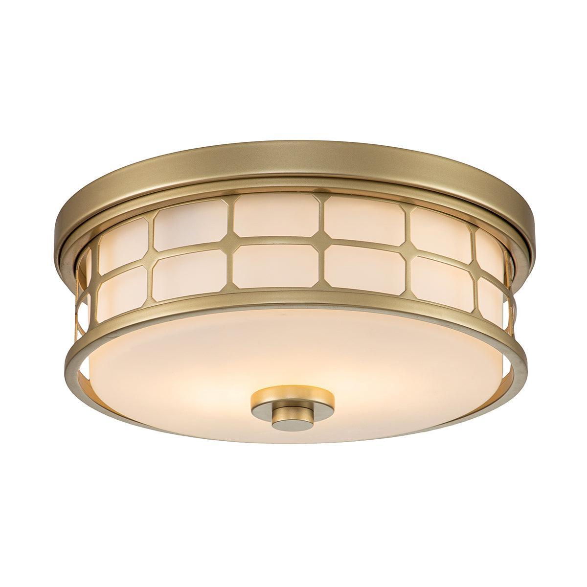 quoizel guardian 2 light brass bathroom flush mount