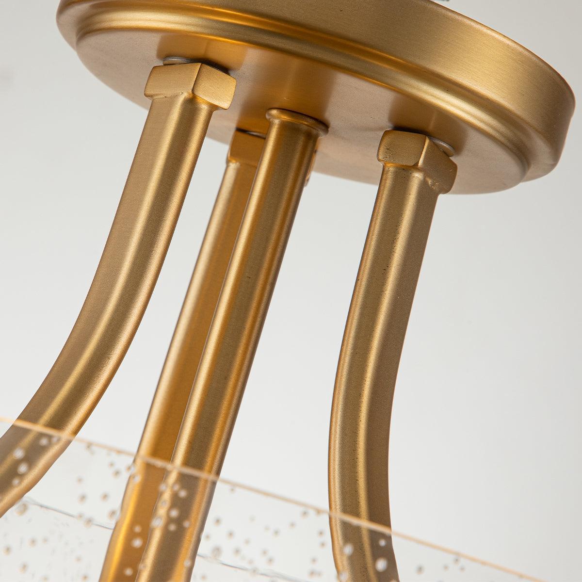 Quoizel Hollister 2 Light Brass Ceiling Semi-flush Mount Hallway close up