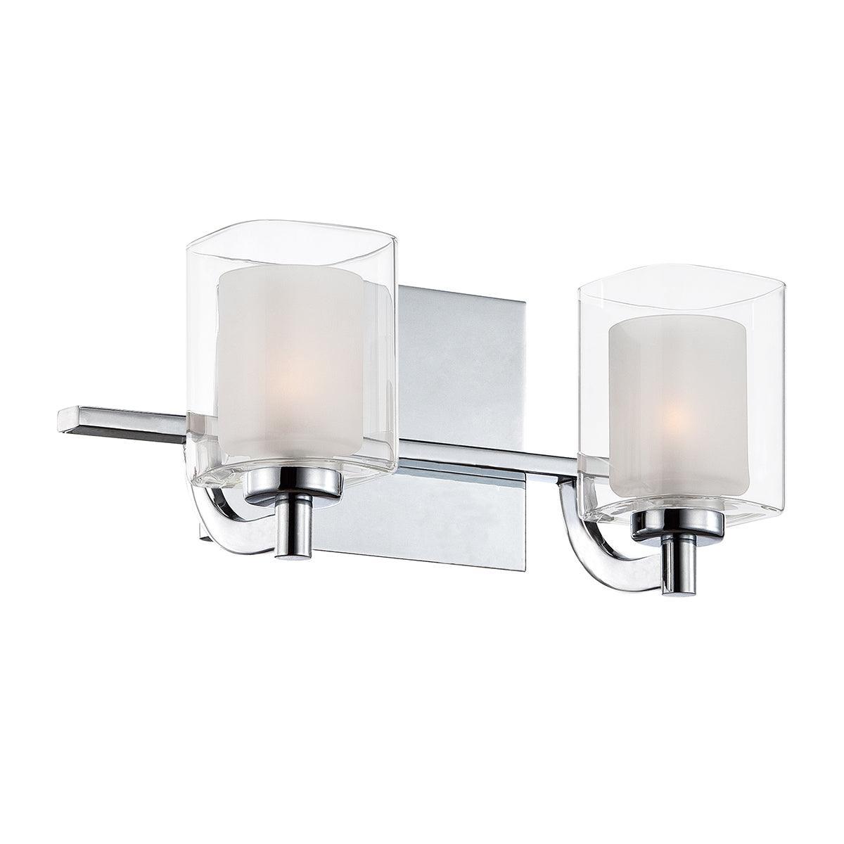 quoizel kolt 2 light chrome wall light glass shades
