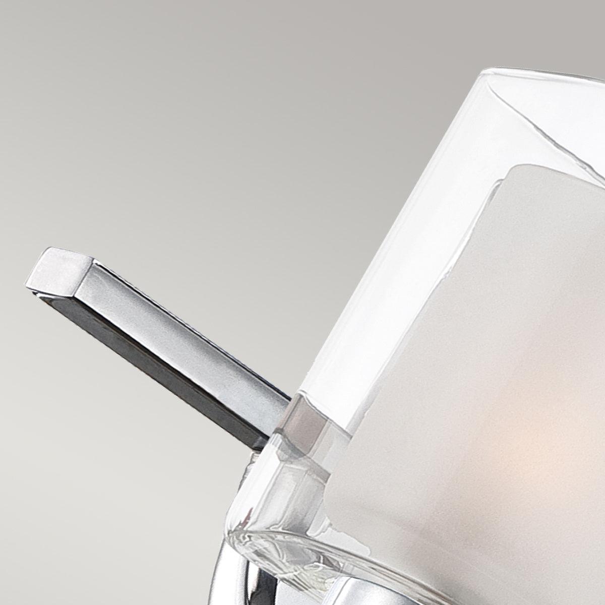 quoizel kolt 2 light chrome wall light glass shades Detailed Close Up
