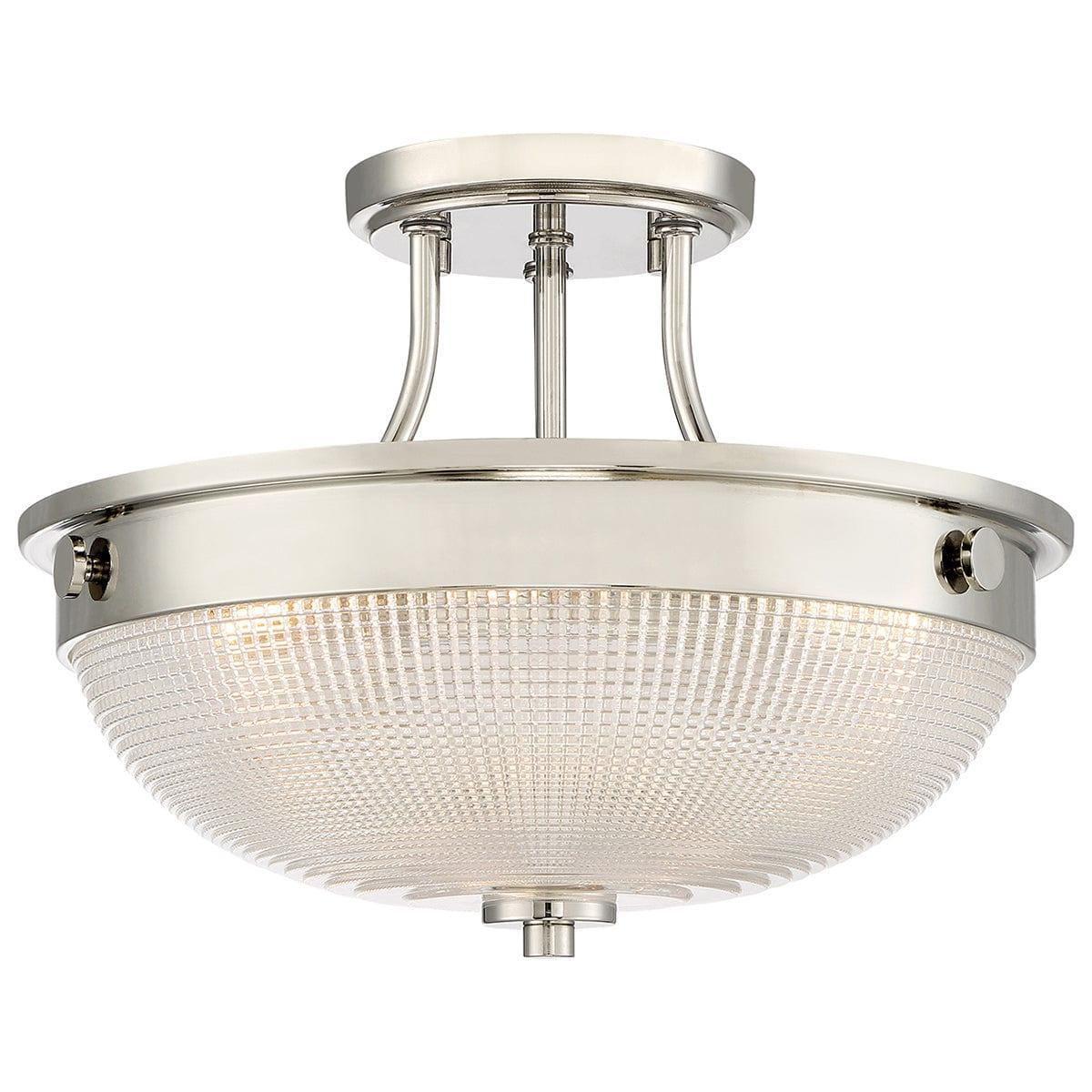 Quoizel Mantle 2 Light Semi-Flush Polished Nickel Ceiling Light Living room Image