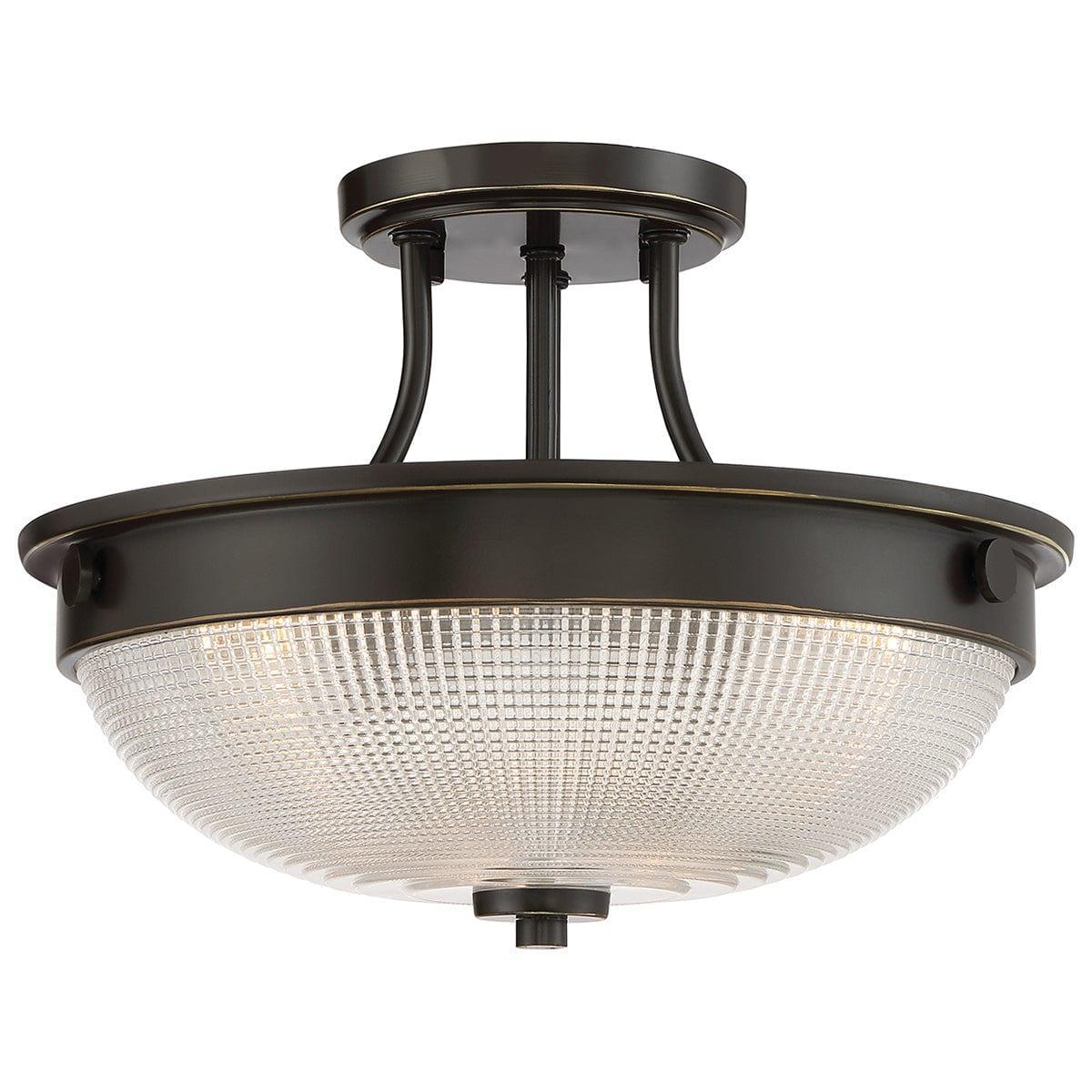 Quoizel Mantle 2 Light Semi-Flush Bronze Ceiling Light Living room Image