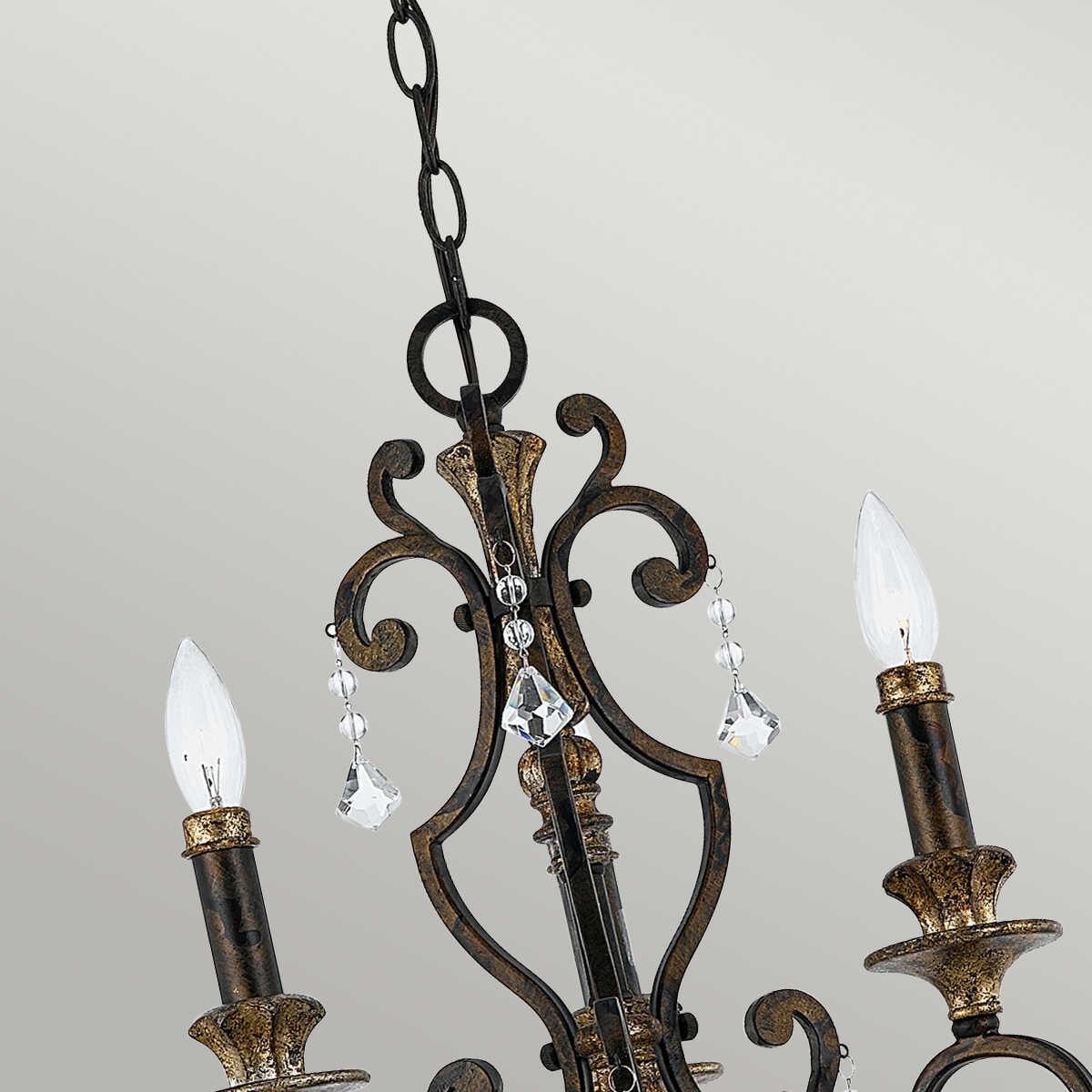 Quoizel Marquette 3 Light Gold Chandelier-Elstead Lighting-5-Tiffany Lighting Direct