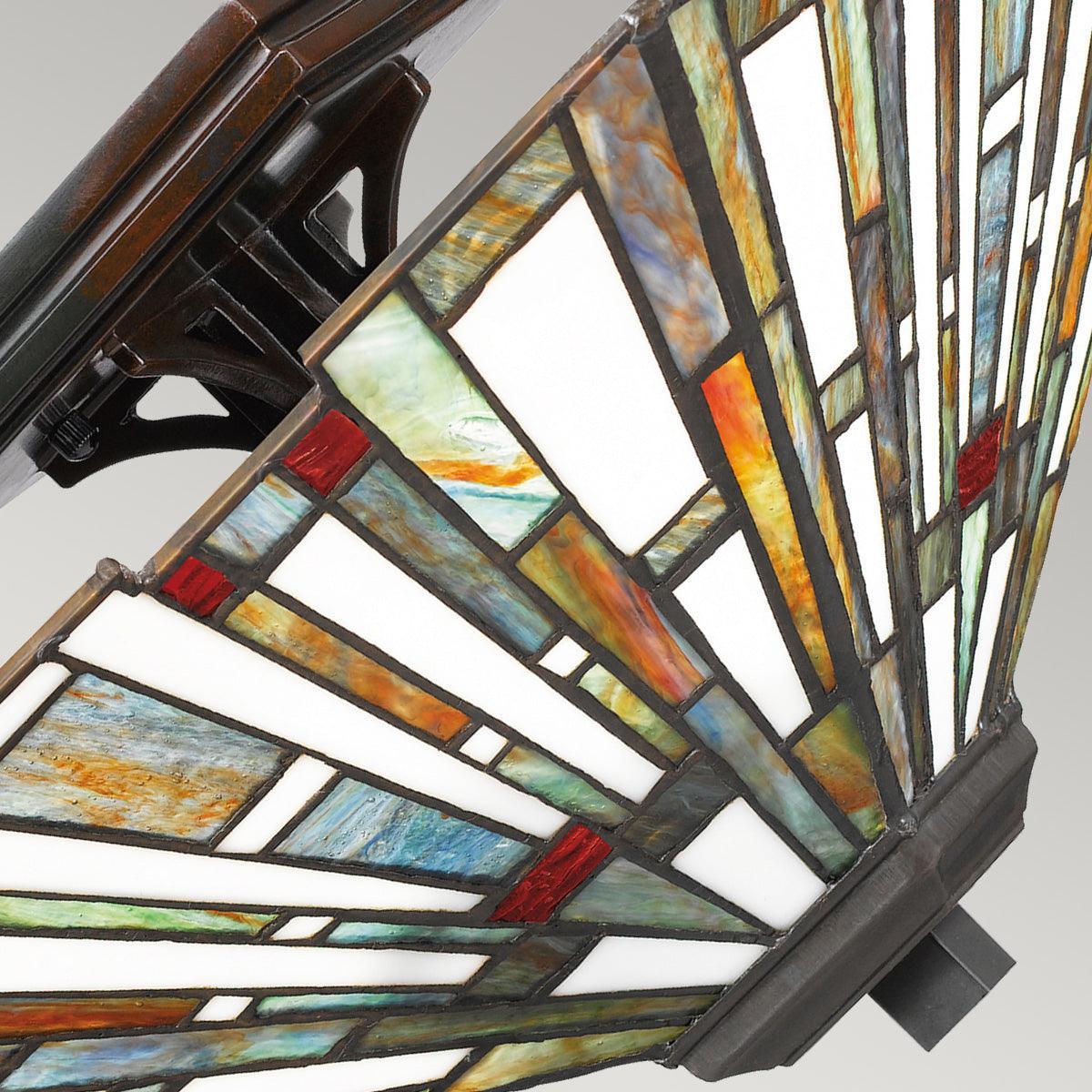 quoizel tiffany maybeck 2 light bronze flush ceiling mount Detailed Close Up