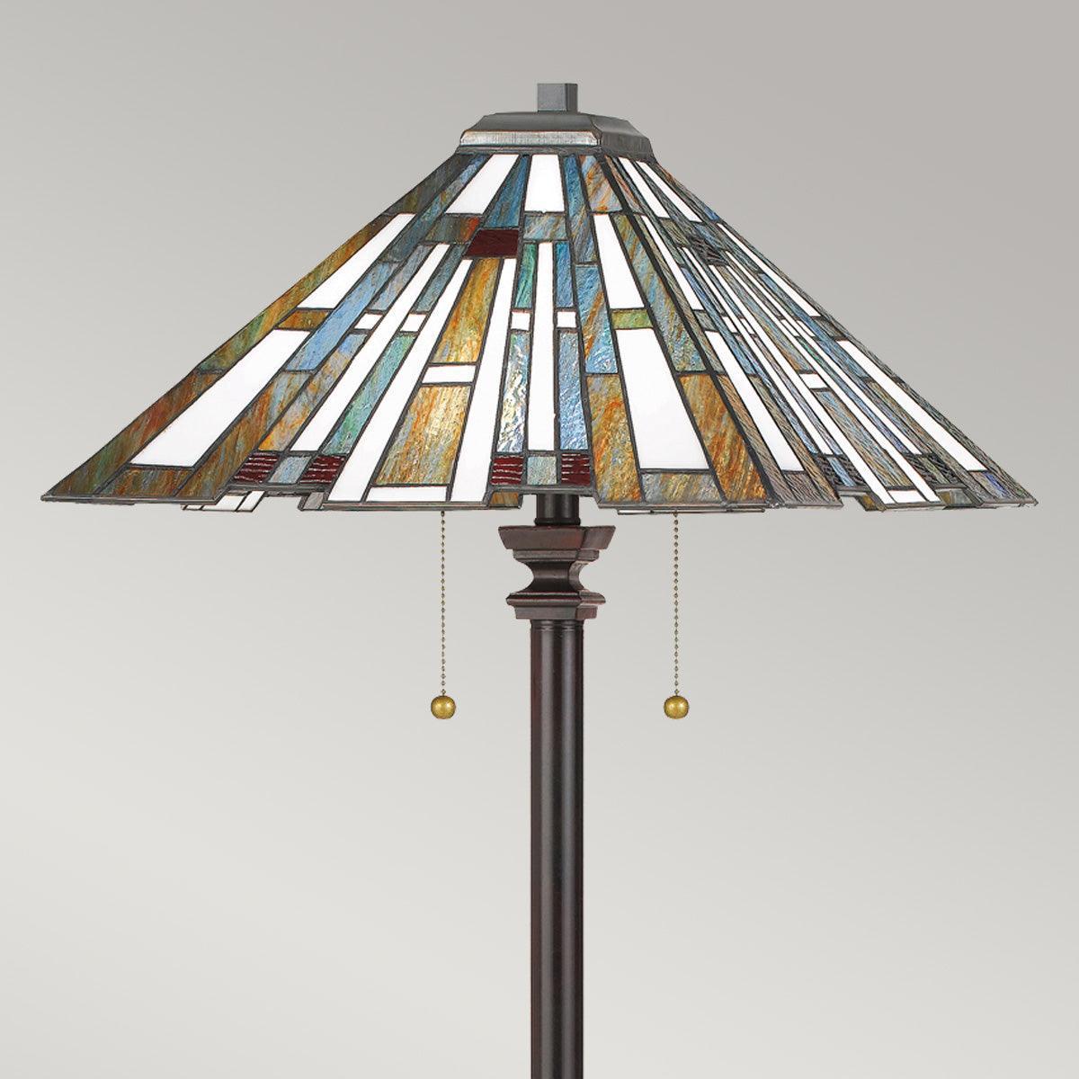 tiffany quoizel maybeck 2 light bronze floor lamp Close Up