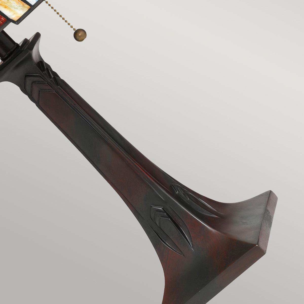 tiffany quoizel maybeck 2 light bronze table lamp Living Room Close Up