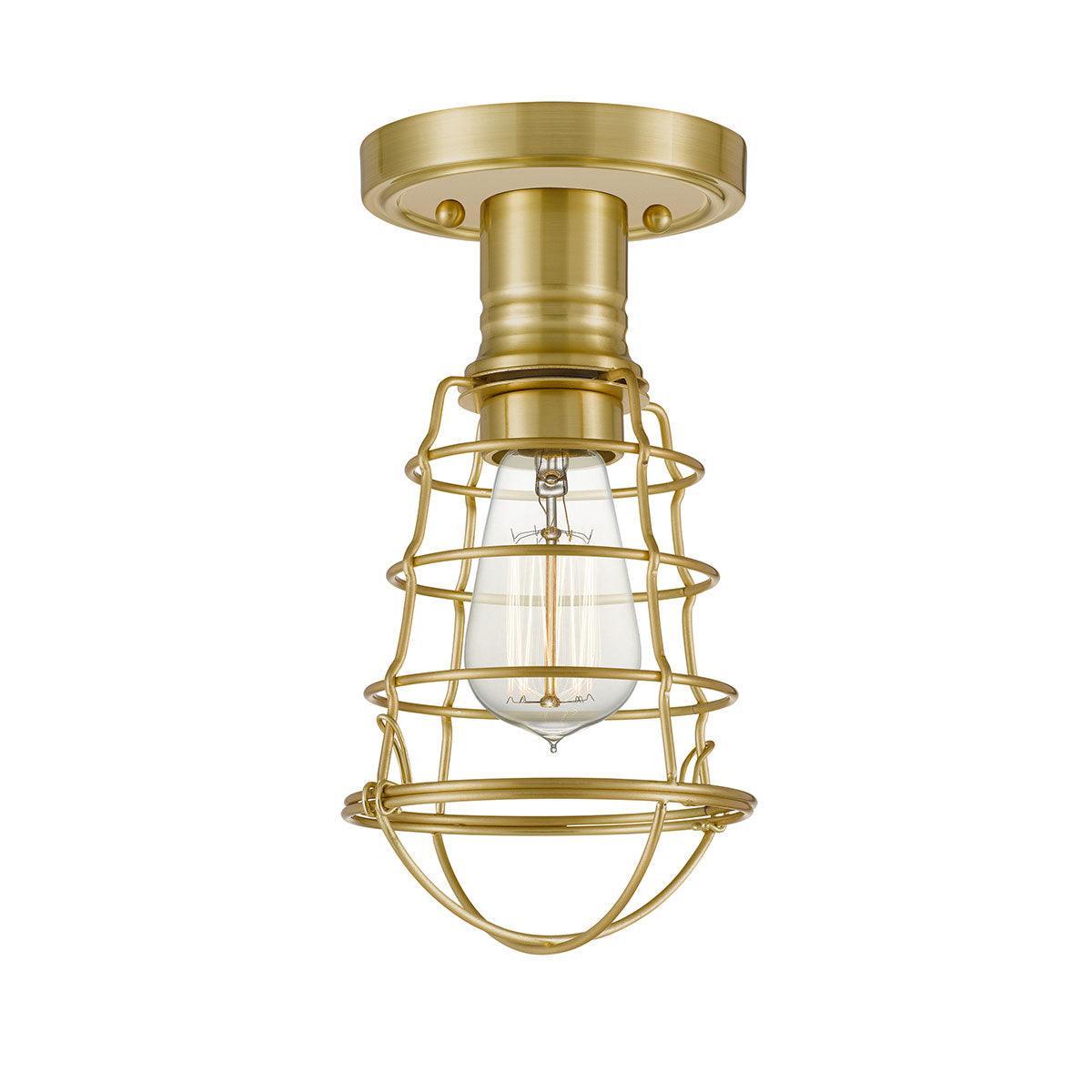 Quoizel Mixon 1 Light Brass Semi-flush Mount Living room Image
