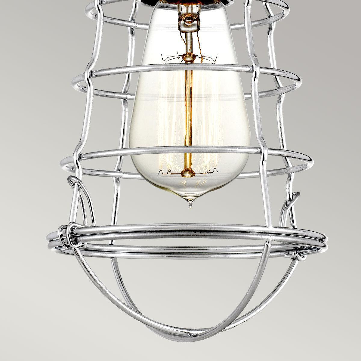 Quoizel Mixon 1 Light Chrome Semi-flush Mount Living room close up