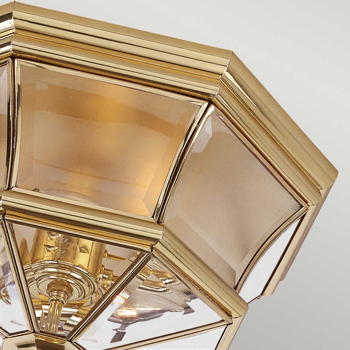 elstead newbury polished brass outdoor flush lantern Living Room Close Up