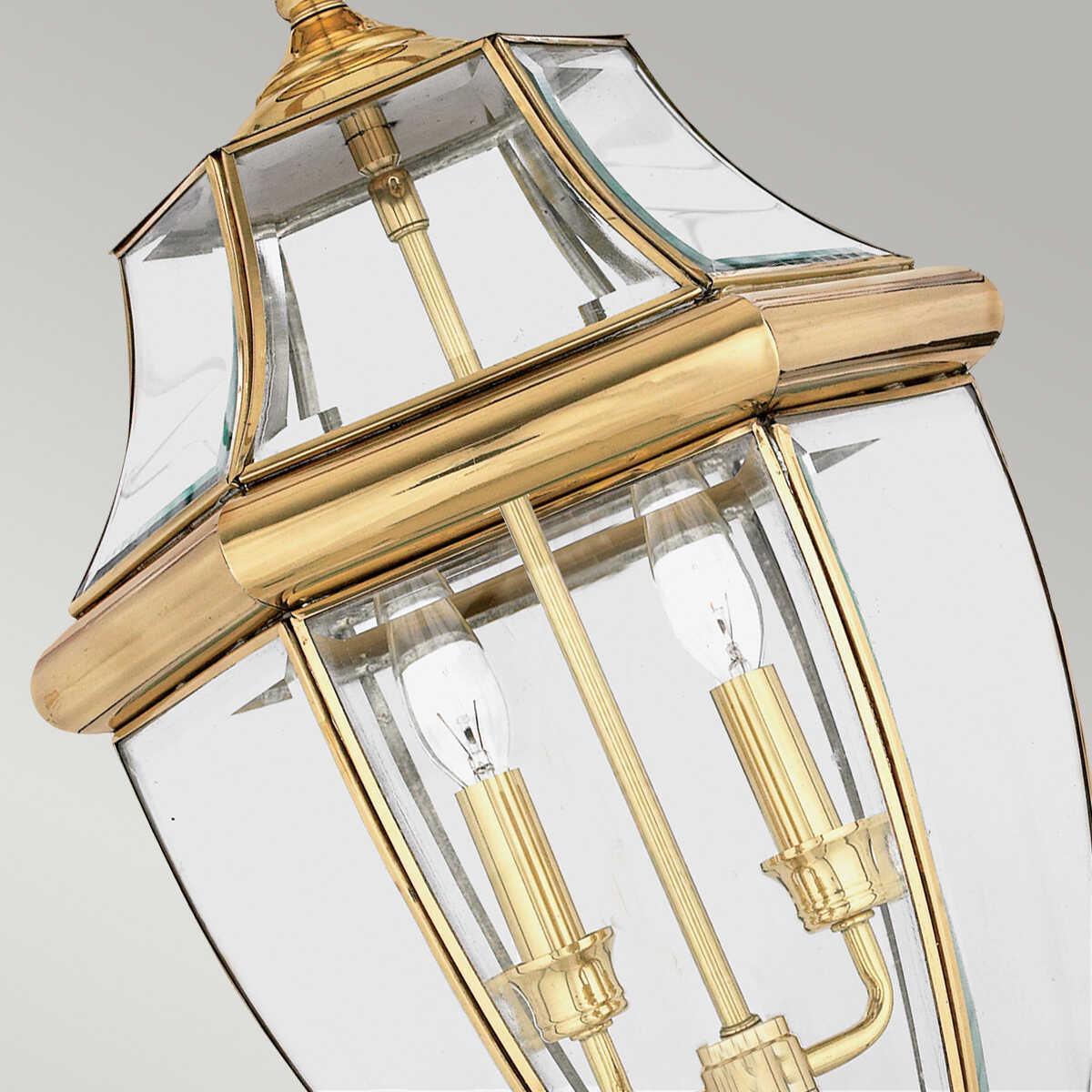 quoizel newbury 2 light large polished brass chain lantern Detailed Close Up