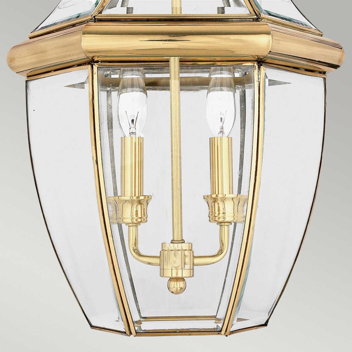 quoizel newbury 2 light large polished brass chain lantern Other Close Up